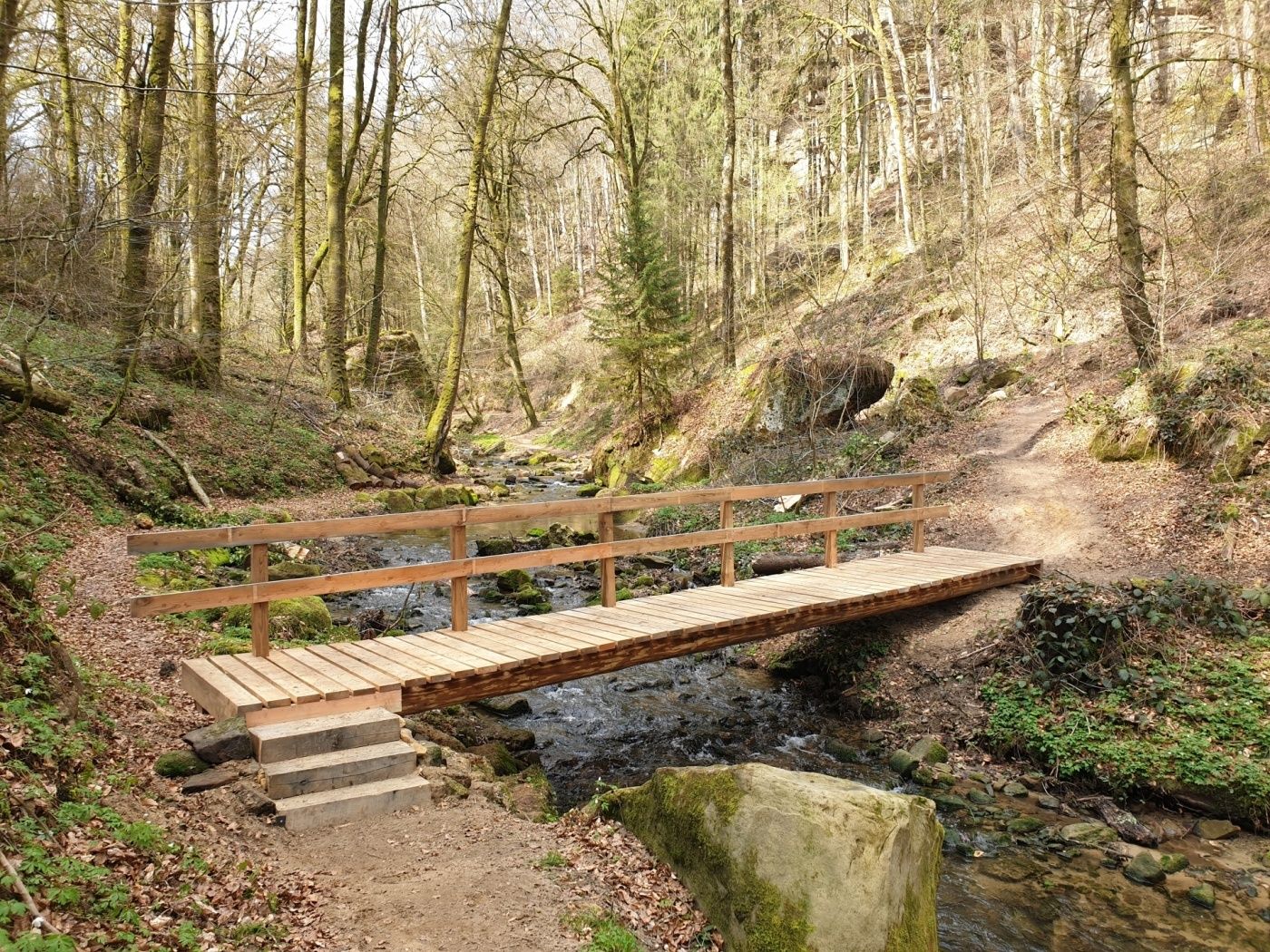 Holzbrücke auf dem Wanderweg B1