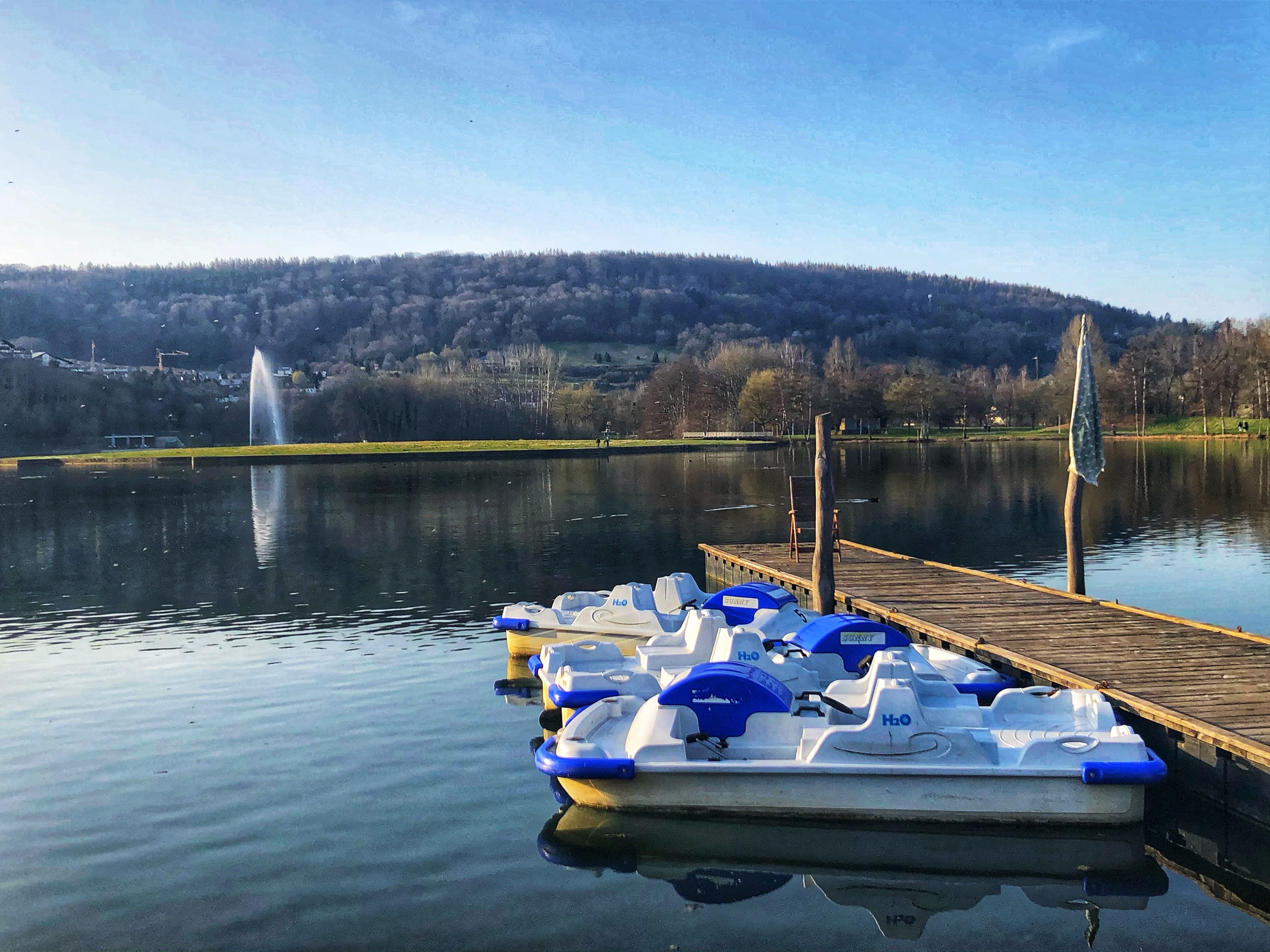 Waterfietsen op het meer van Echternach