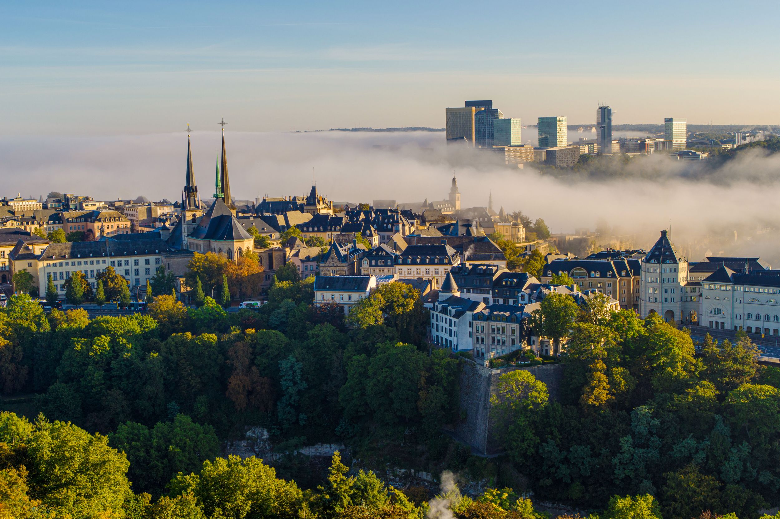 Blick auf Luxemburg Stadt und Kirchberg