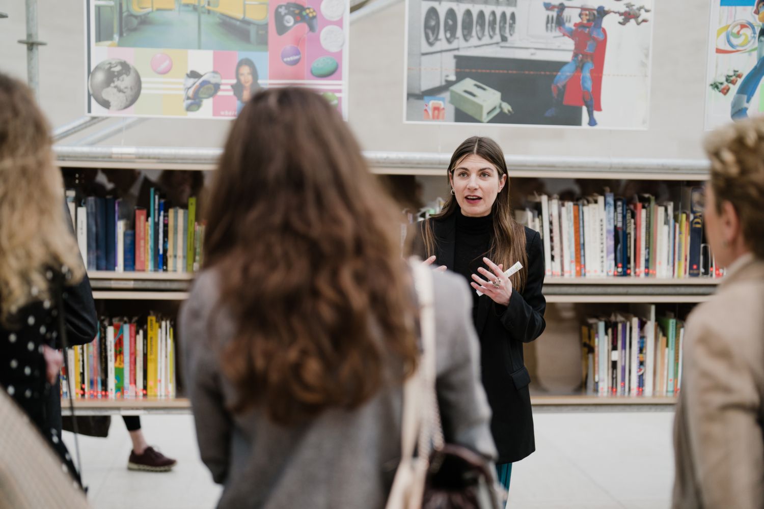 Curator Clémentine Proby giving a guided tour at Mudam.