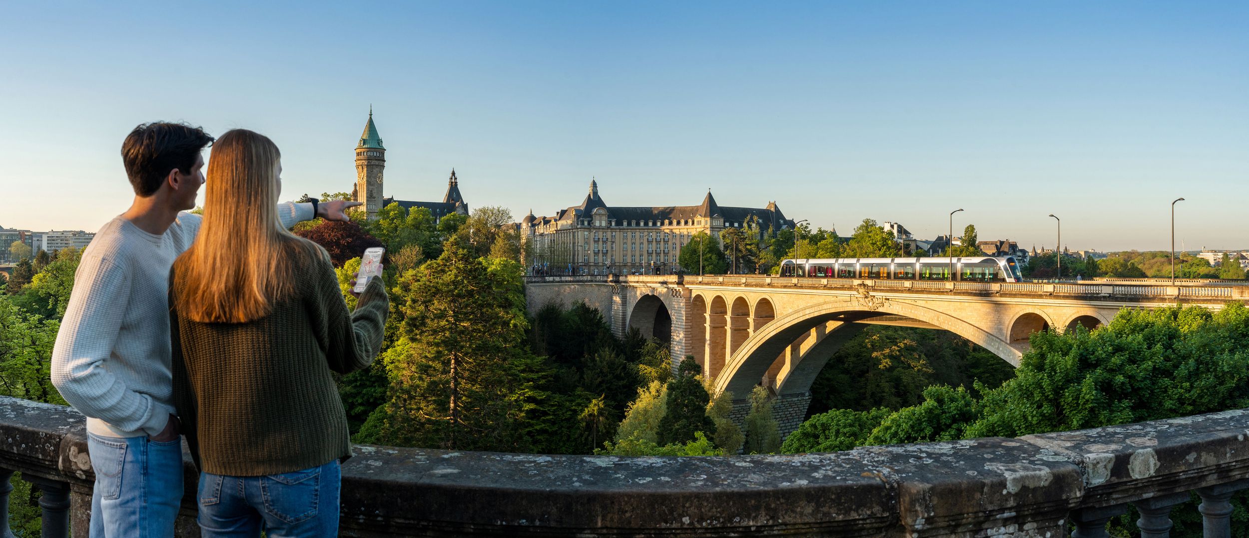 Vue sur la vallée de la Pétrusse et le pont Adolphe