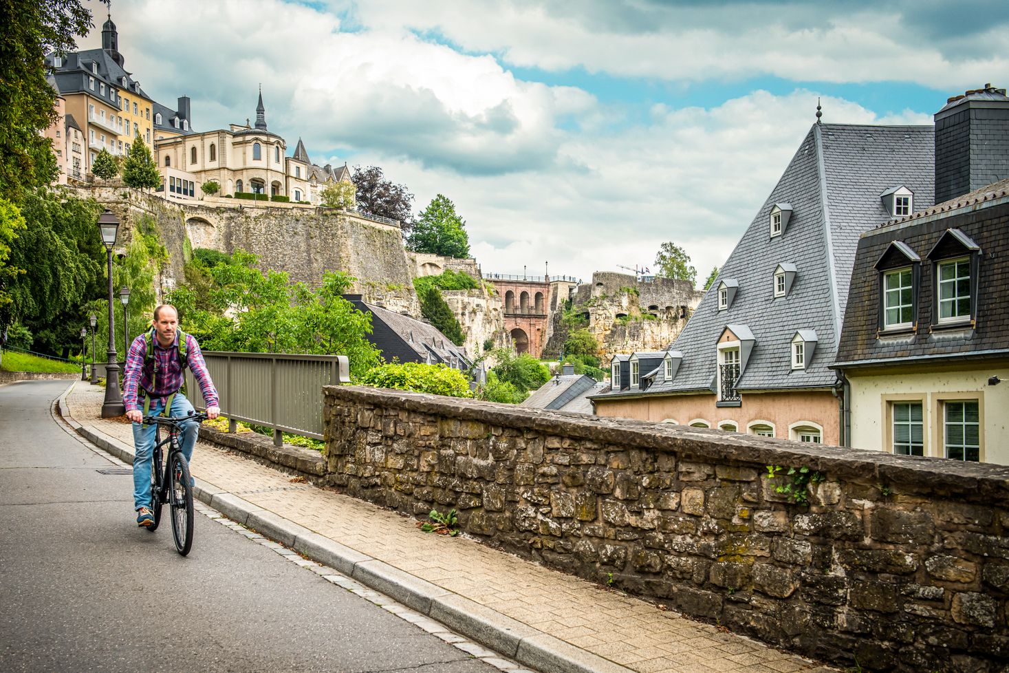 Fahrradtour auf der Corniche in Luxemburg-Stadt