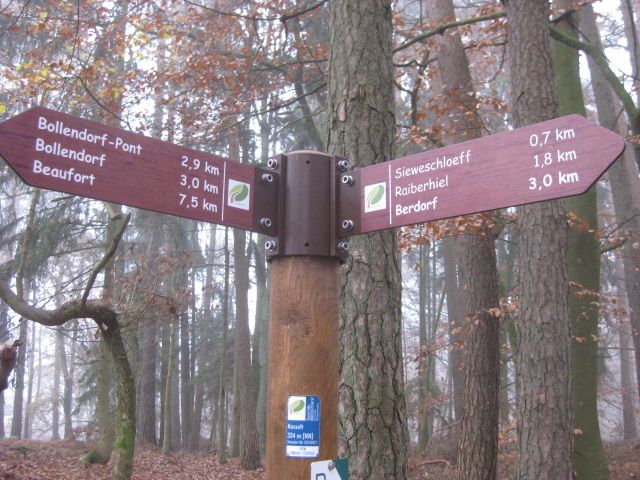 Beispiel für Wegweiser in Luxemburg