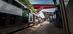 cycling by train