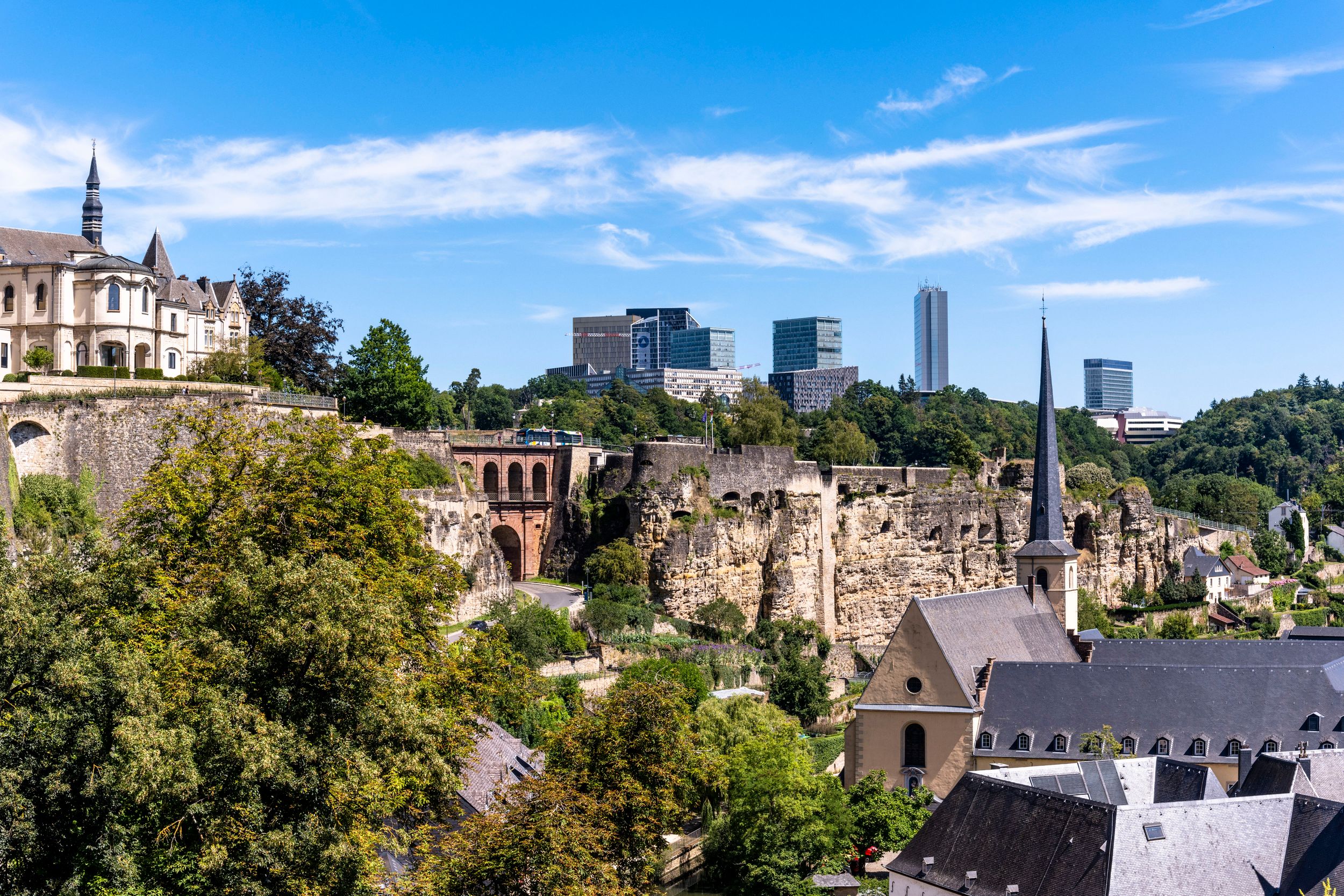 Blick auf den Stadtteil Kirchberg